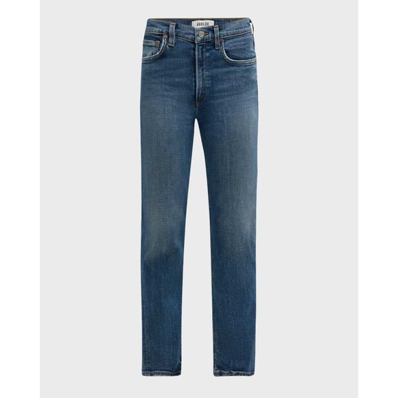 AGOLDE High‎ Rise Straight Leg Jeans Denim Classic Blue Wash 26/2 Casual Stretch - Picture 1 of 6